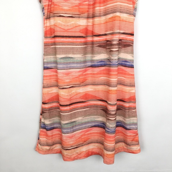 PrAna Cantine Halter Dress Orange Blue Strip Women’s Size M Active Mini Dress - Picture 8 of 15